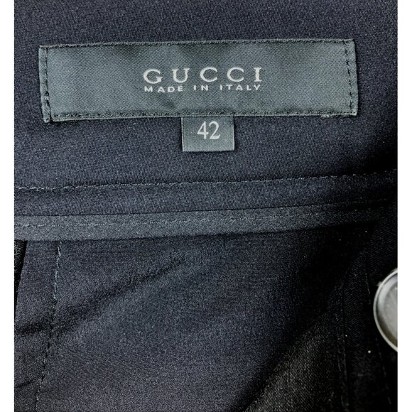 44 Women’s Gucci black floral brocade low waist slim leg skinny pants black - Picture 3 of 5